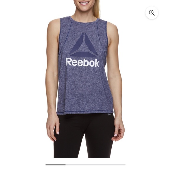 Reebok Tops - 3/30$🔥 Reebok Woman’s Blue Muscle Graphic Tank Top Logo Size S